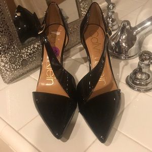 Black patent leather Calvin Klein heels